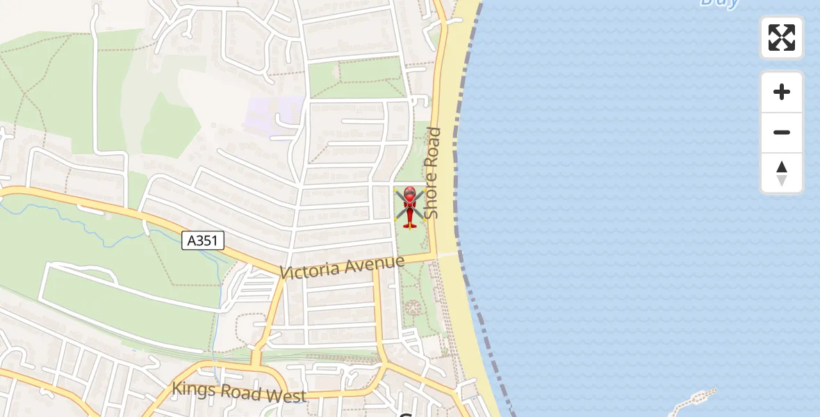 Flight path map showing Air Ambulance Helicopter route from Durlston to Durlston