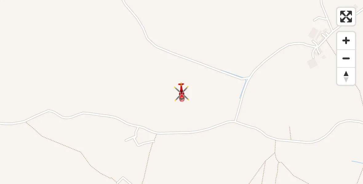 Flight path map showing Air Ambulance Helicopter route from Gossington to Gossington