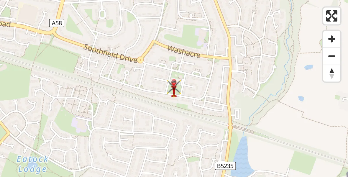 Flight path map showing Air Ambulance Helicopter route from Daisy Hill to Daisy Hill