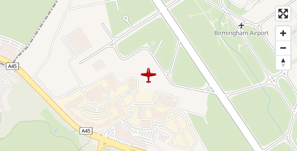 Flight route Air Ambulance Aircraft Birmingham Airport - Birmingham Airport, 28 March 2026, 11:07