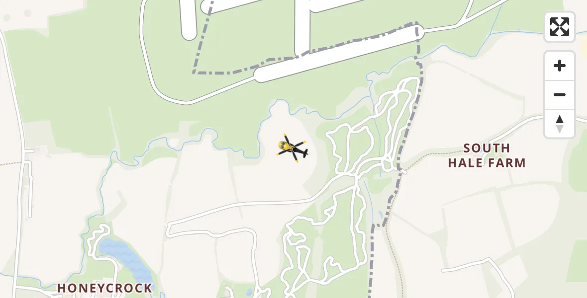 Routekaart van de vlucht: Police Helicopter to Redhill Aerodrome