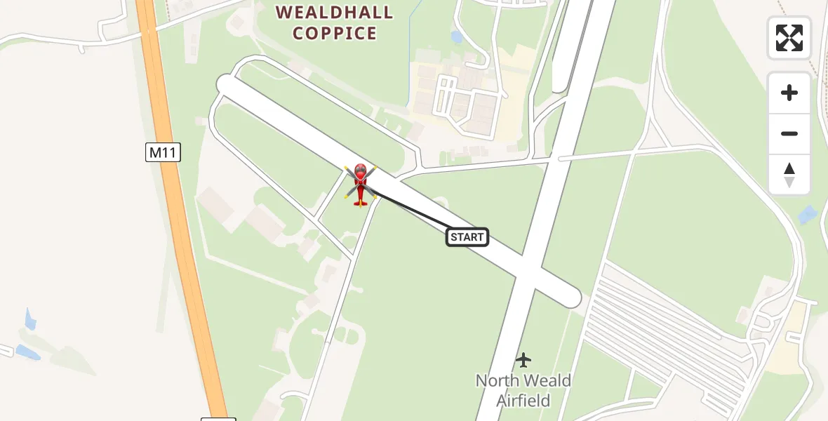 Routekaart van de vlucht: Air Ambulance Helicopter to North Weald Airfield