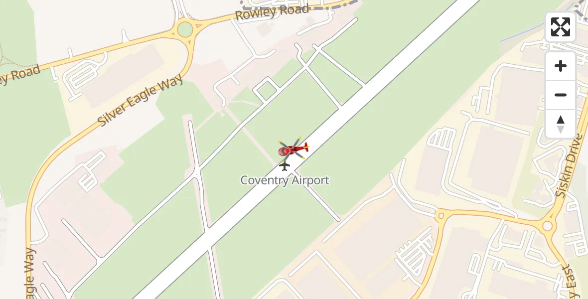 Routekaart van de vlucht: Air Ambulance Helicopter to Coventry Airport