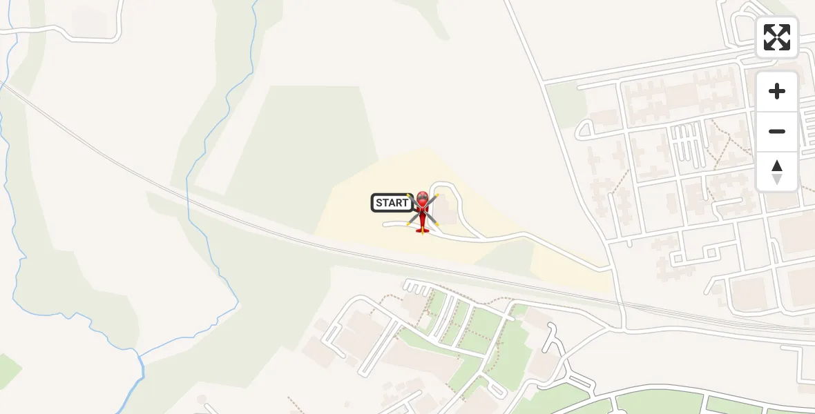 Flight path map showing Air Ambulance Helicopter route from RAF Cosford to Cosford