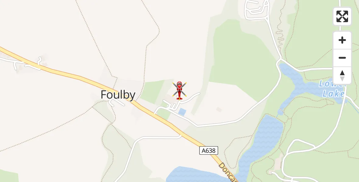 Flight path map showing Air Ambulance Helicopter route from YAA Nostell Helicopter Port to YAA Nostell Helicopter Port