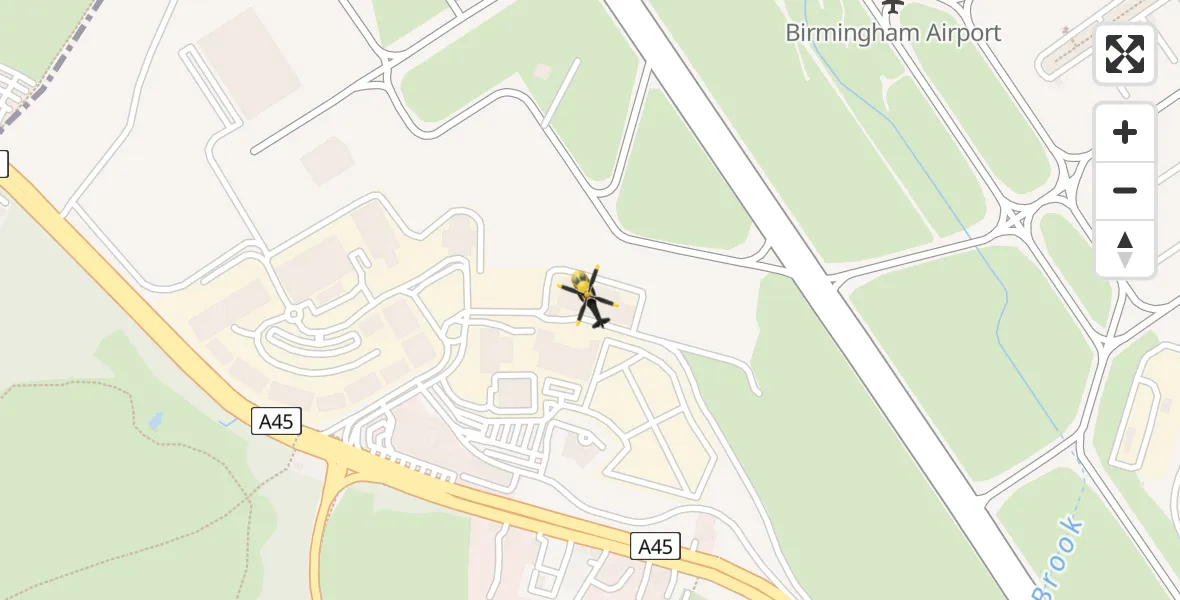 Flight route Police Helicopter Birmingham Airport - Birmingham Airport, 28 March 2026, 15:52