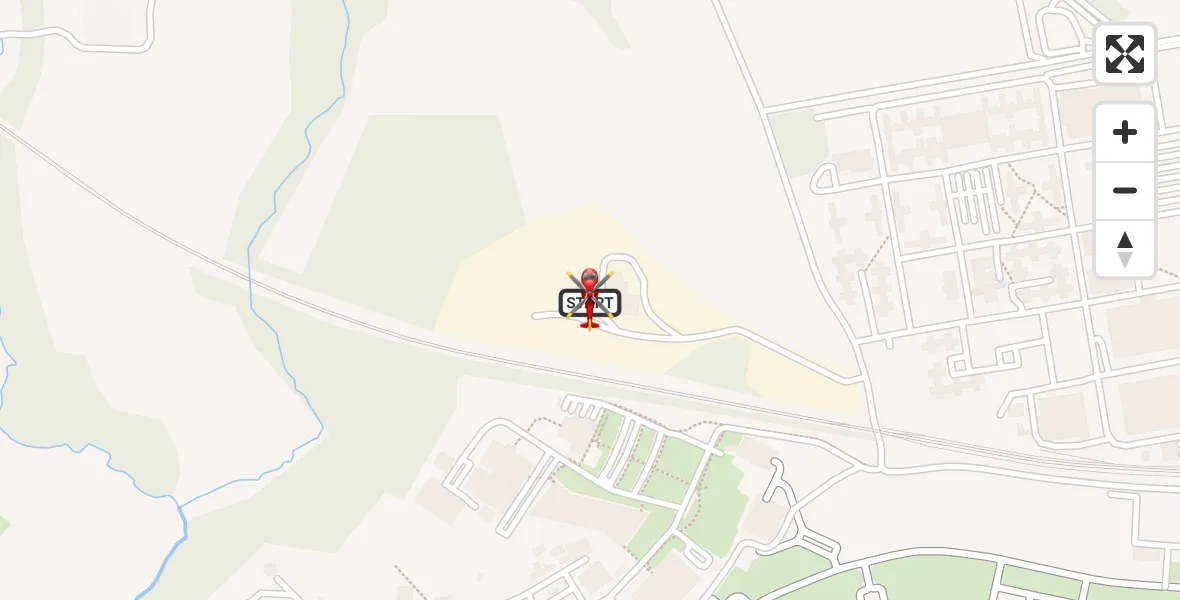 Flight path map showing Air Ambulance Helicopter route from RAF Cosford to Cosford