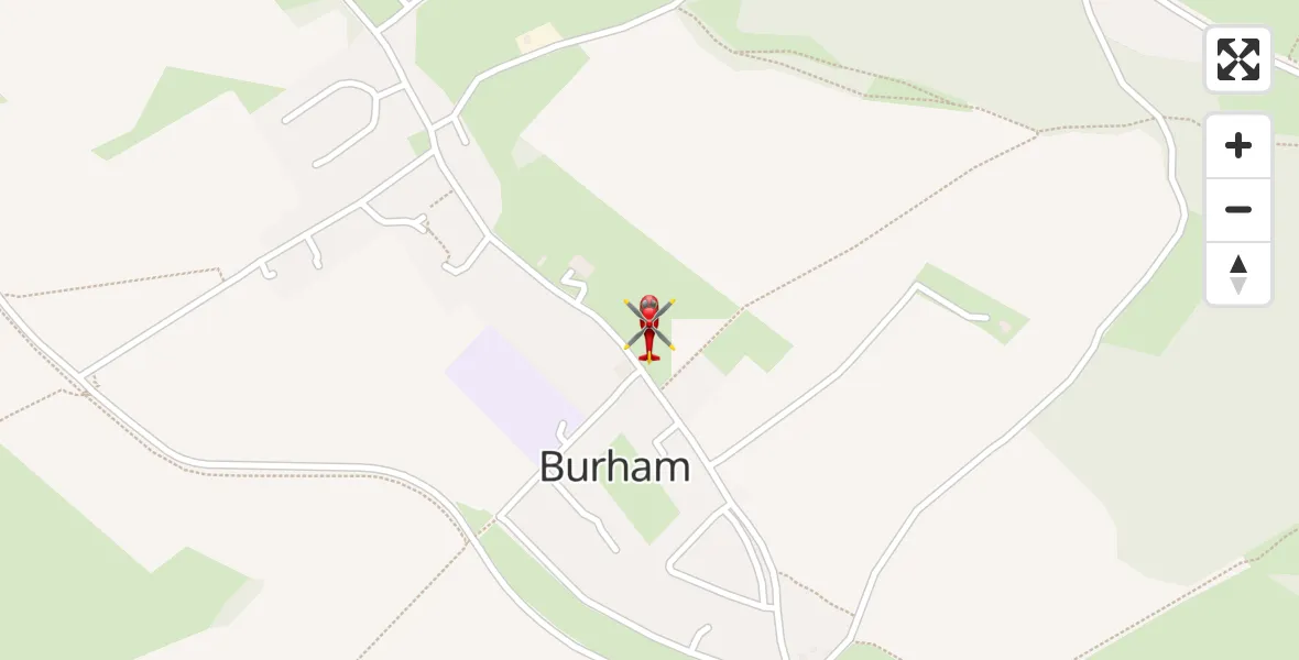 Flight path map showing Air Ambulance Helicopter route from Burham to Burham