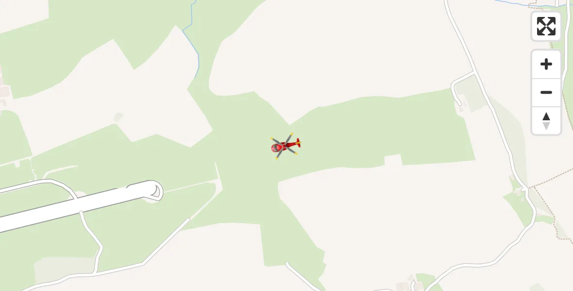 Flight path map showing Air Ambulance Helicopter route from Exeter International Airport to Exeter International Airport