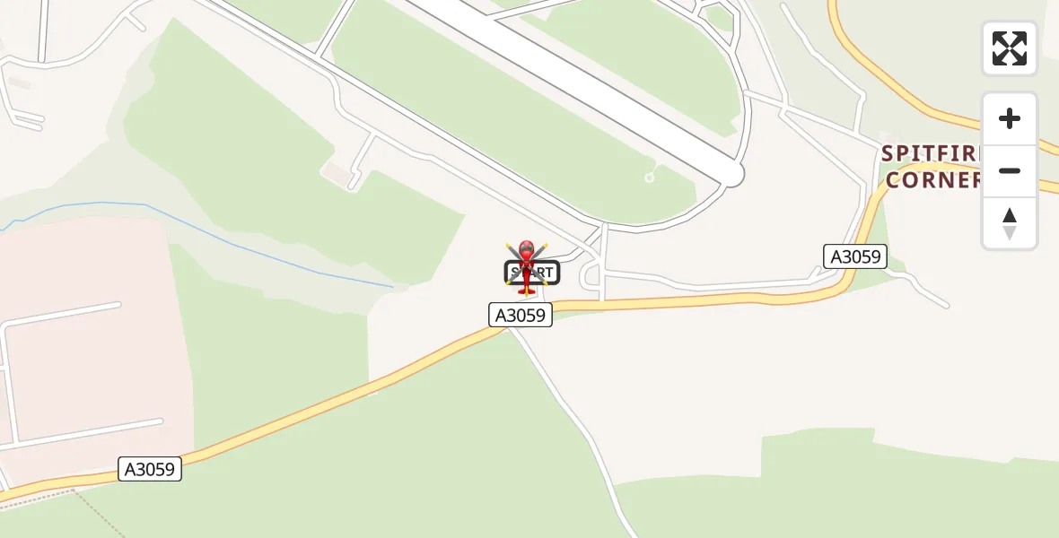 Flight path map showing Air Ambulance Helicopter route from Cornwall Airport Newquay to Cornwall Airport Newquay