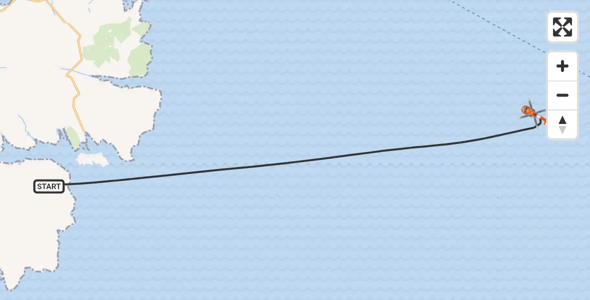 Flight path map showing Coastguard Helicopter route from Inner Seas to Inner Seas
