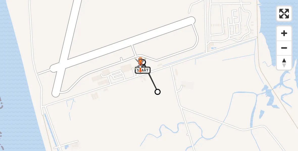 Flight path map showing Coastguard Helicopter route from Caernarfon Airport to Caernarfon Airport