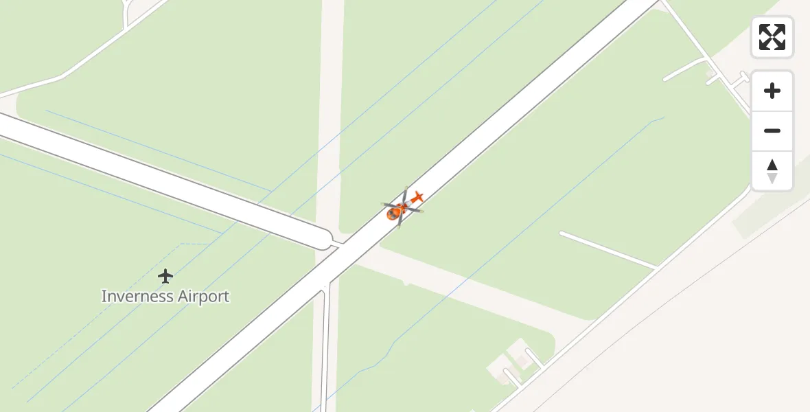 Flight path map showing Coastguard Helicopter route from Inverness Airport to Inverness Airport