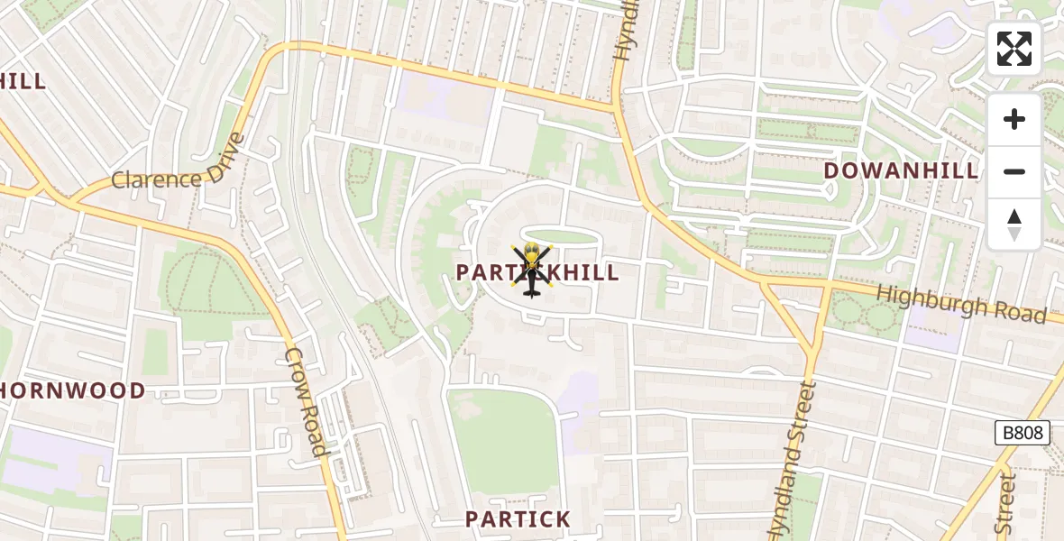 Flight route Police Helicopter Glasgow - Glasgow, 28 March 2026, 21:00