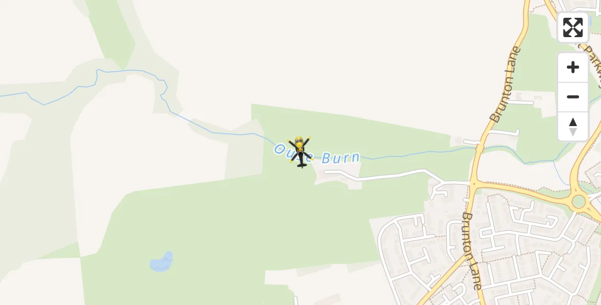 Routekaart van de vlucht: Police Helicopter to Newcastle upon Tyne