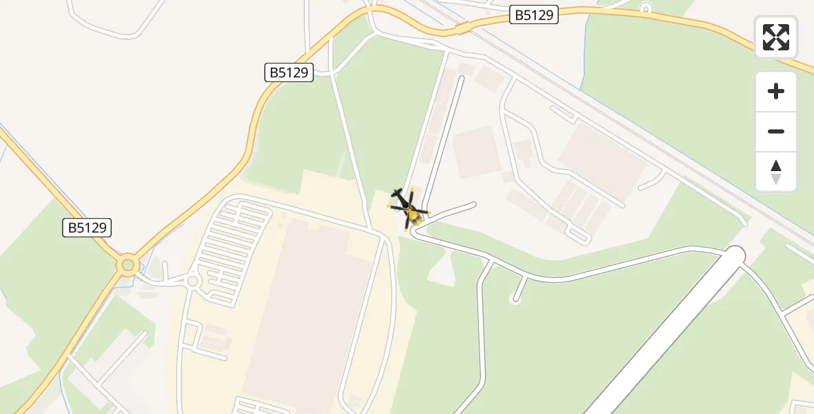 Flight path map showing Police Helicopter route from Hawarden Airport to Hawarden Airport