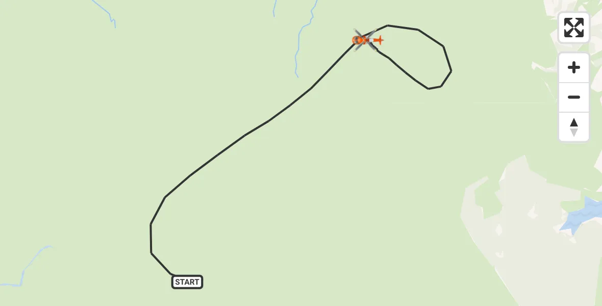 Flight path map showing Coastguard Helicopter route from West Devon to West Devon