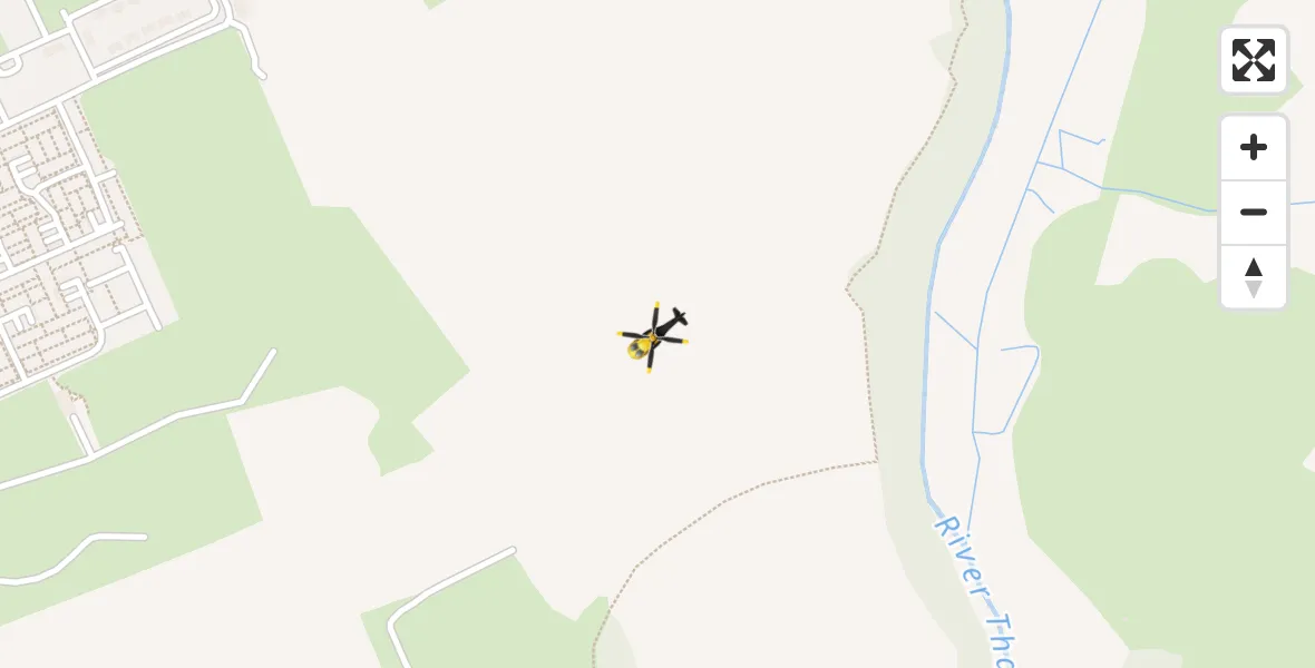 Flight path map showing Police Helicopter route from St Athan to St Athan