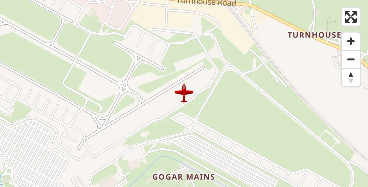 Flight path map showing Air Ambulance Aircraft route from Edinburgh Airport to Edinburgh Airport