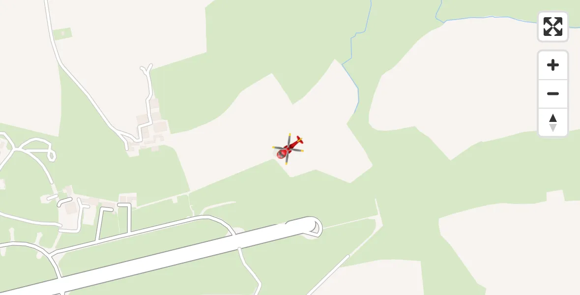 Flight path map showing Air Ambulance Helicopter route from Exeter International Airport to Exeter International Airport