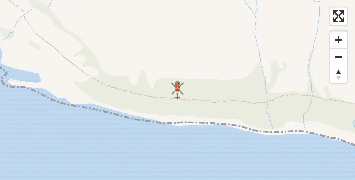 Flight path map showing Coastguard Helicopter route from Inner Seas to Inner Seas