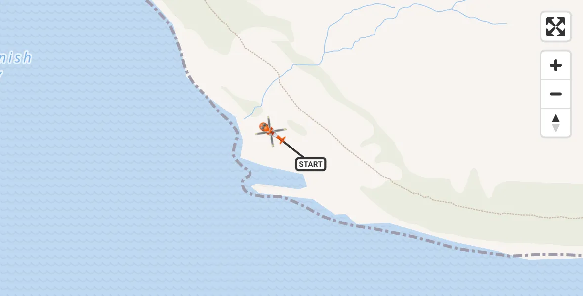 Flight path map showing Coastguard Helicopter route from Inner Seas to Inner Seas