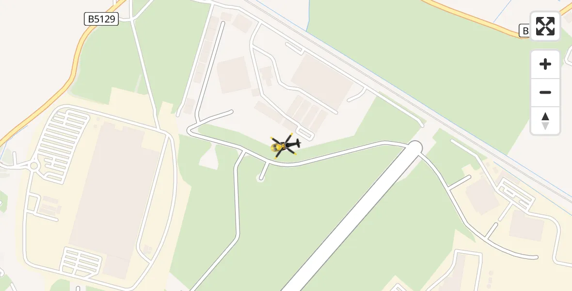 Flight path map showing Police Helicopter route from Hawarden Airport to Hawarden Airport