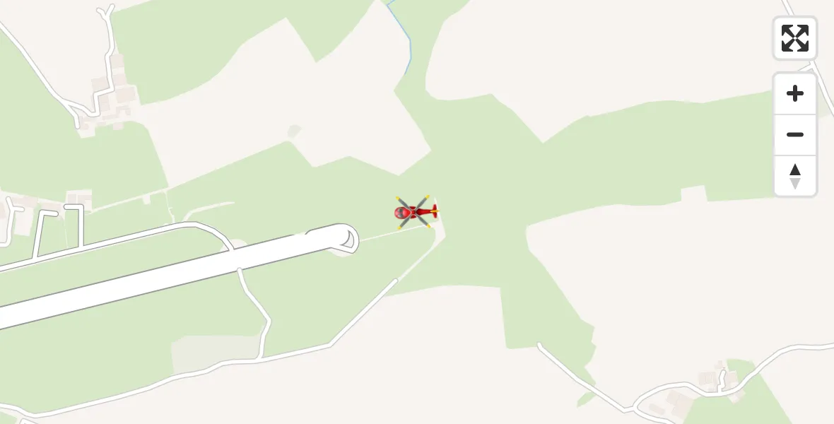 Flight path map showing Air Ambulance Helicopter route from Exeter International Airport to Exeter International Airport