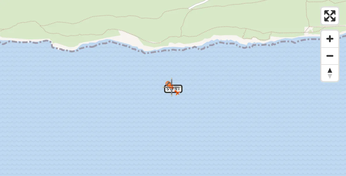 Flight path map showing Coastguard Helicopter route from Durlston to Durlston