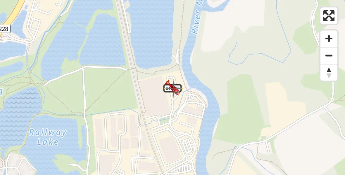 Flight path map showing Air Ambulance Helicopter route from Snodland to Ham Hill