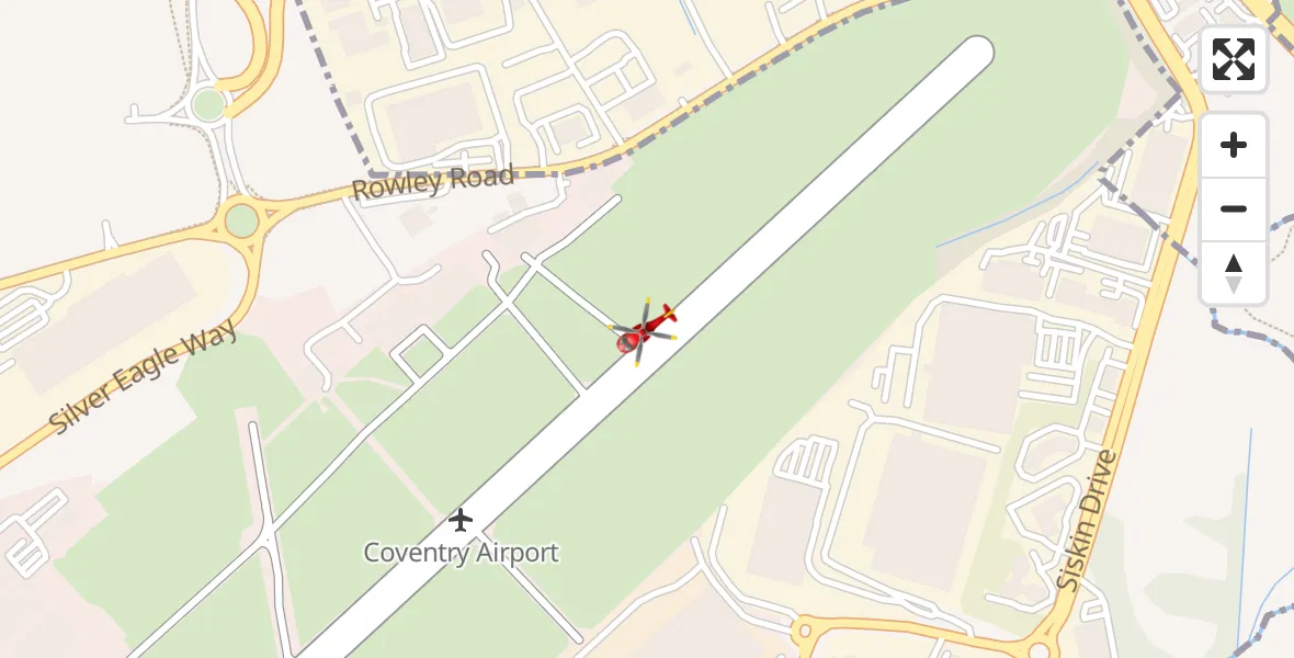 Routekaart van de vlucht: Air Ambulance Helicopter to Coventry Airport