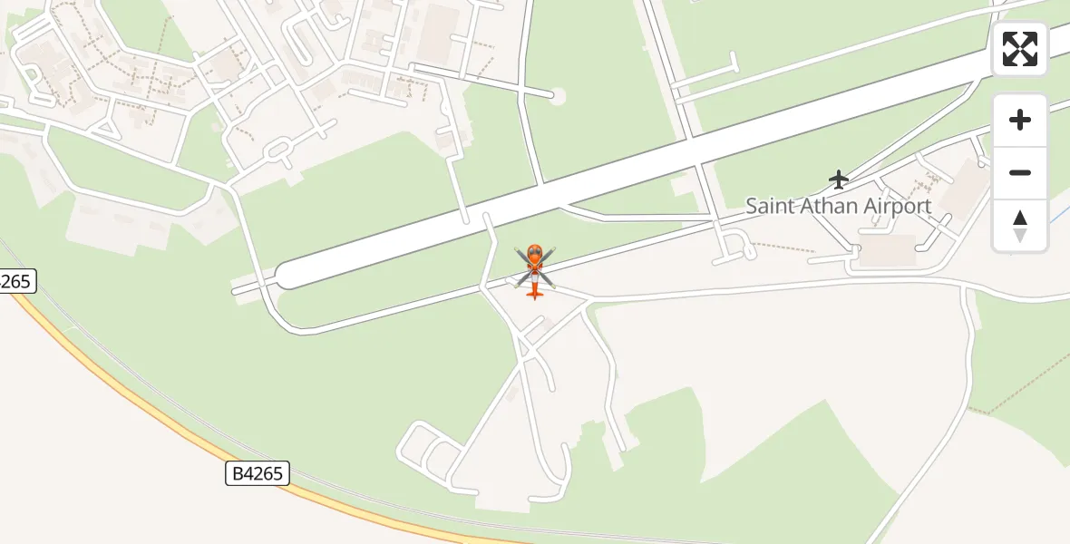 Flight path map showing Coastguard Helicopter route from MOD St Athan to MOD St Athan