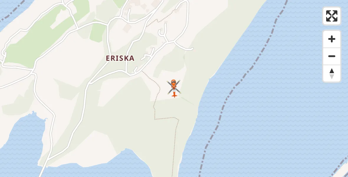 Flight path map showing Coastguard Helicopter route from Inner Seas to Inner Seas