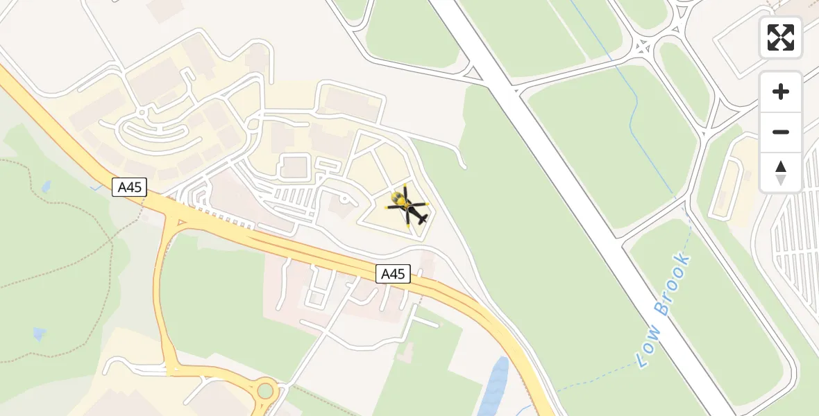 Flight route Police Helicopter Birmingham Airport - Birmingham Airport, 29 March 2026, 21:54