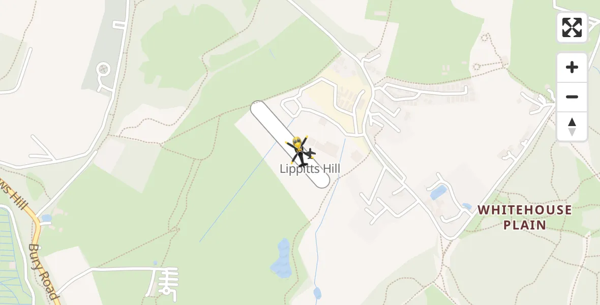 Flight path map showing Police Helicopter route from Metropolitan Police Air Support Unit Lippitts Hill to Metropolitan Police Air Support Unit Lippitts Hill