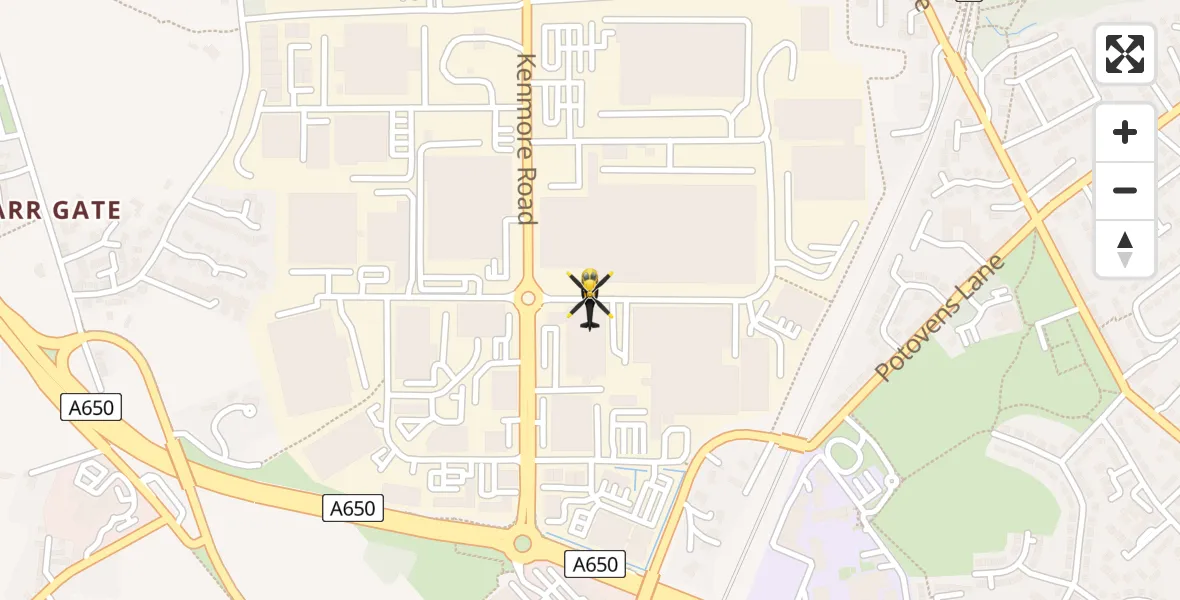 Flight path map showing Police Helicopter route from Newton Hill to Newton Hill