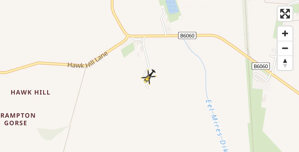 Flight path map showing Police Helicopter route from Thurcroft to Thurcroft