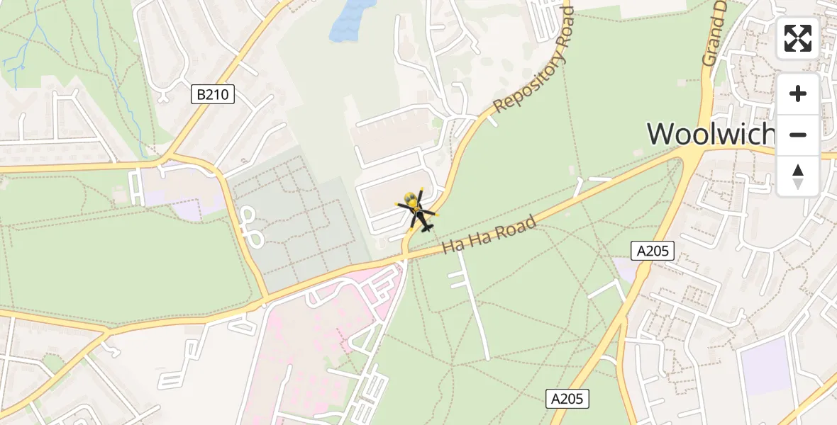 Routekaart van de vlucht: Police Helicopter to Greater London, Engineer Close