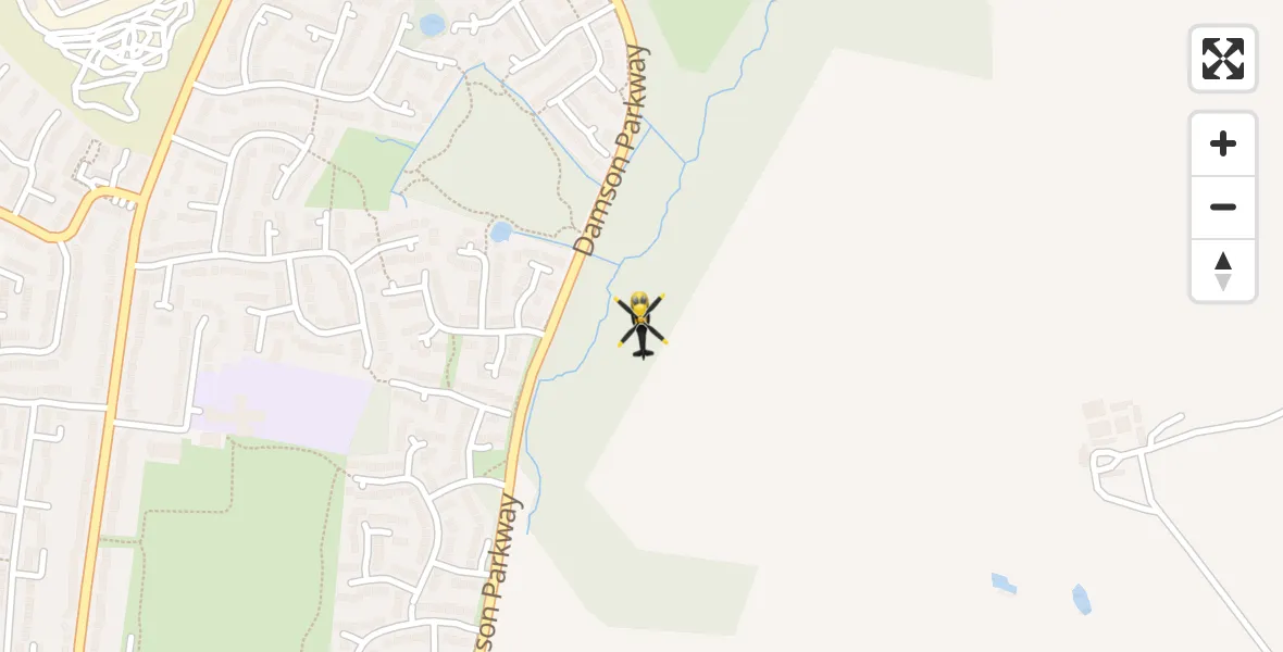 Flight path map showing Police Helicopter route from Hampton in Arden to Hampton in Arden