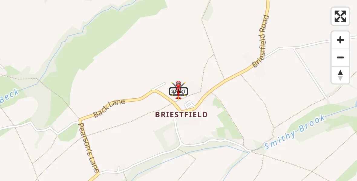 Routekaart van de vlucht: Air Ambulance Helicopter to Kirkburton, Back Lane