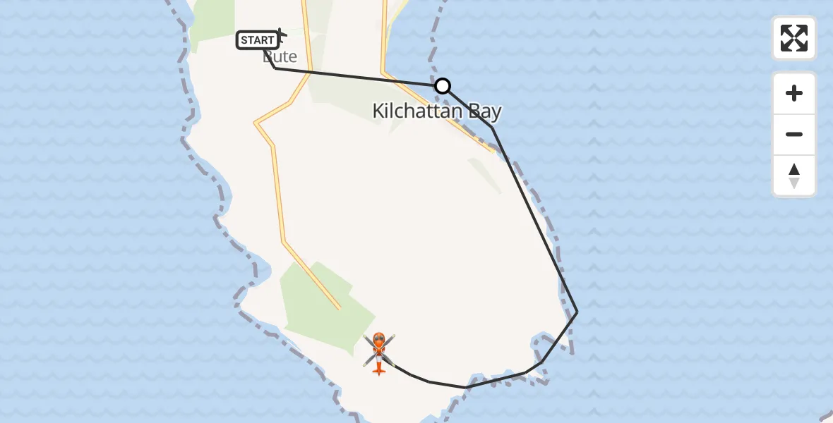 Routekaart van de vlucht: Coastguard Helicopter to Inner Seas