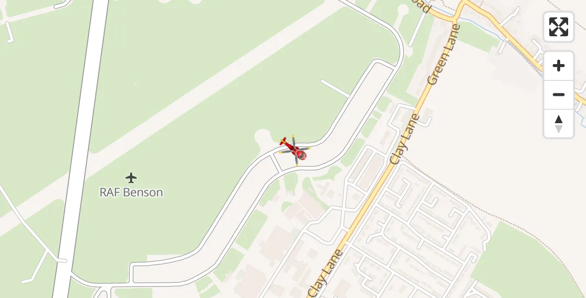 Routekaart van de vlucht: Air Ambulance Helicopter to RAF Benson