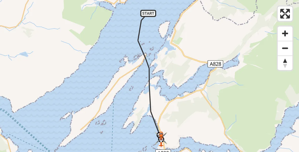 Routekaart van de vlucht: Coastguard Helicopter to Oban Airport