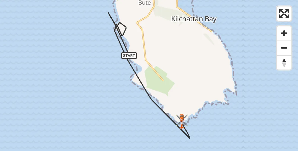 Flight path map showing Coastguard Helicopter route from Inner Seas to Inner Seas