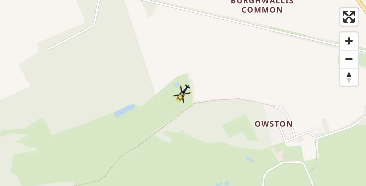 Routekaart van de vlucht: Police Helicopter to Carcroft