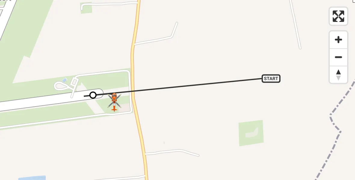 Flight path map showing Coastguard Helicopter route from Kirmington to Humberside Airport