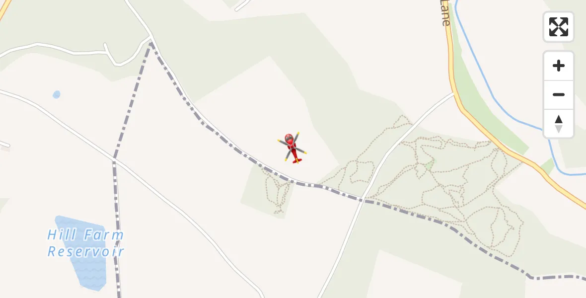 Flight path map showing Air Ambulance Helicopter route from Ringland to Ringland