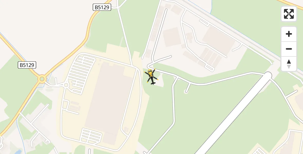 Flight path map showing Police Helicopter route from Hawarden Airport to Hawarden Airport