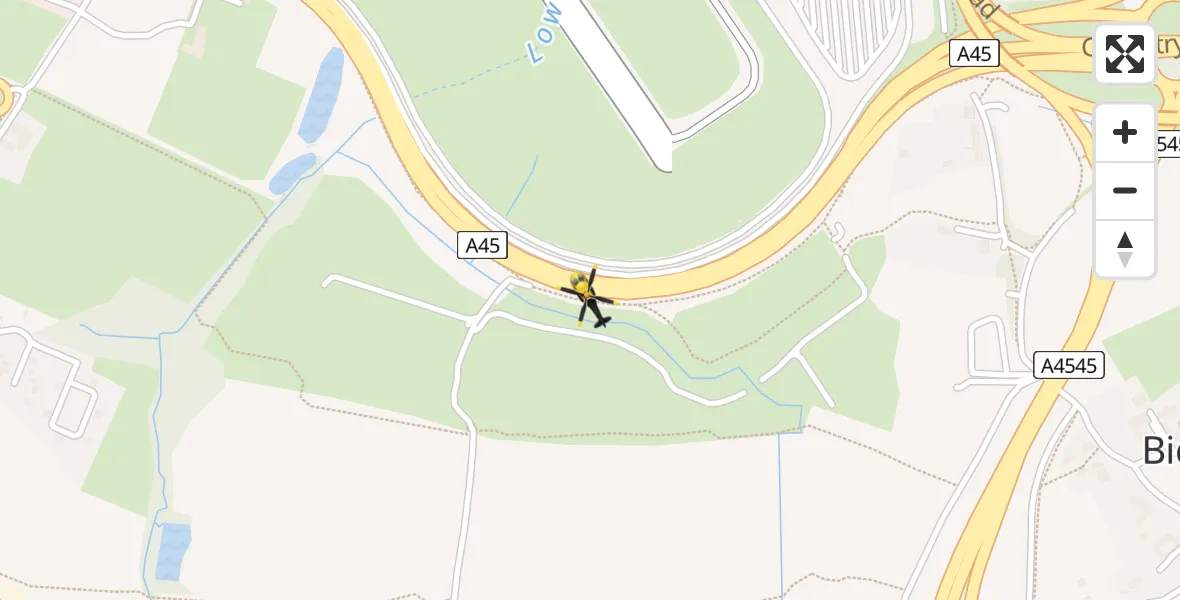 Flight route Police Helicopter Birmingham Airport - Birmingham Airport, 30 March 2026, 17:57