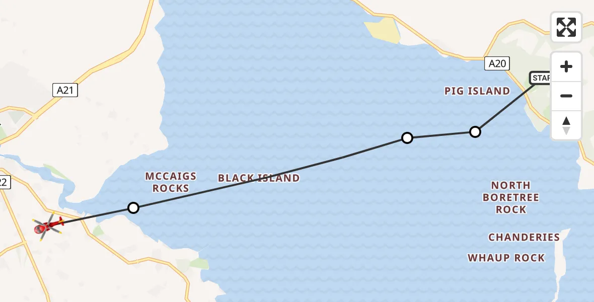 Routekaart van de vlucht: Air Ambulance Helicopter to Comber, Ballydrain Road